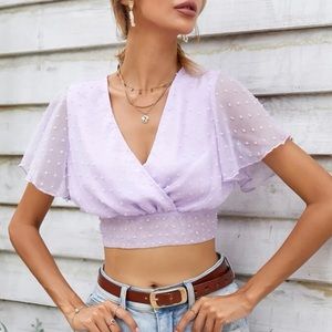 Never worn before - lavender crop top perfect for Spring and Summer months!!